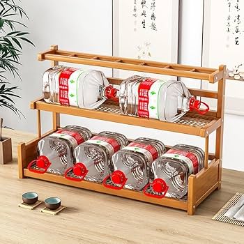Amazon｜ディスプレイ棚 アンティーク 棚 ラック棚 竹製 茶杯